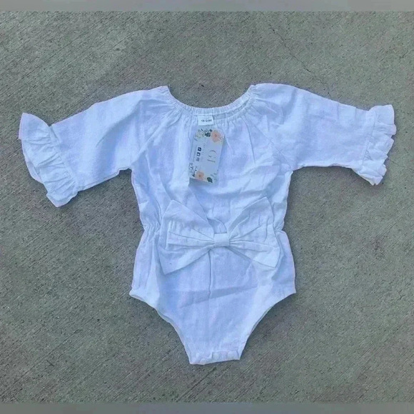 Other - White baby bow romper